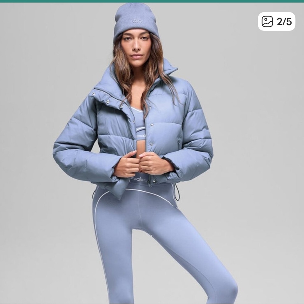 NWT! Alo Yoga Gold Rush Puffer Winter Frost XS